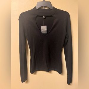 Keyhole Sweater Black Small Forever 21 NWT